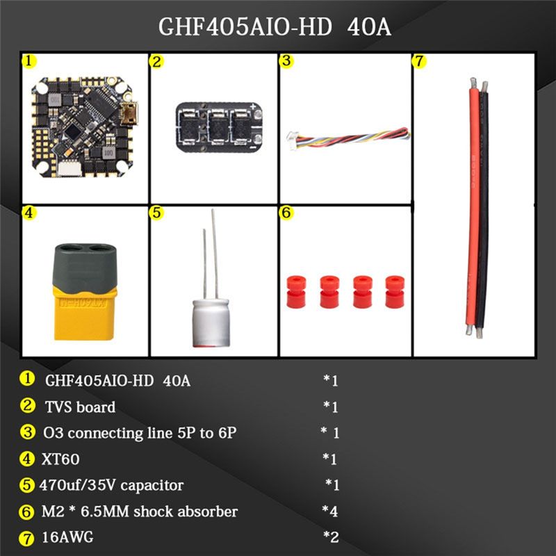 Fpv Drone Esc - ABTI-GHF405AIO-HD 40A AIO Kontroler Lotu F405